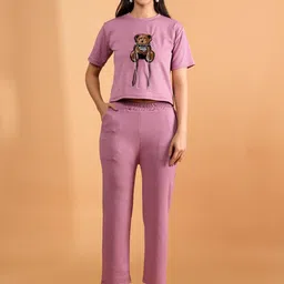 Belfry Teddy Detail Round Neck T-shirt With Trousers Co-Ords-image-38