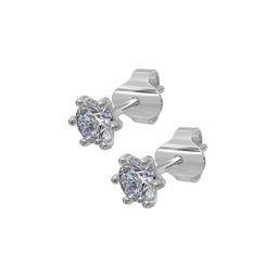 ANAYRA 925 Sterling Silver-Plated Artificial Stone Studded Circular Shaped Studs image 4