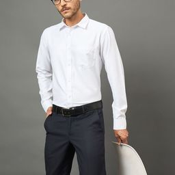 Club York Men Standard Slim Fit Solid Spread Collar Satin Formal Shirt-image-69