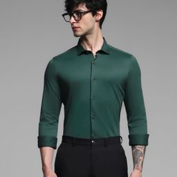 Jack & Jones Men Pure Cotton Slim Fit Knitted Full Sleeves Shirt-image-88
