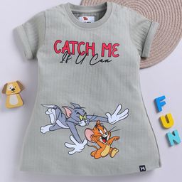 YK X Minute Mirth Girls Tom & Jerry Printed A-Line Dress-image-68