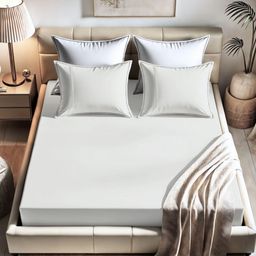ERBA White Cotton 400 TC King Bedsheet Set-picture-47