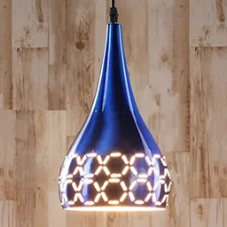 KINIS Modern and Unique Style Blue & White Aluminium Quirky Ceiling Lamp-3