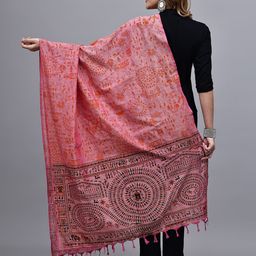 LOOM LEGACY Printed Block Print Khadi Cotton Dupatta image 4