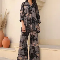 all about youFloral Printed Top & Trousers Co-Ord Set-picture-54
