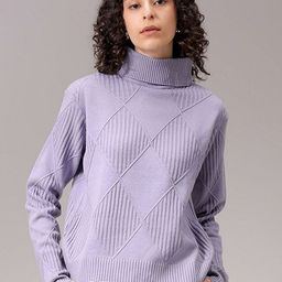 Freehand by The Indian Garage Co Women Self Design Acrylic Pullover-picture-45