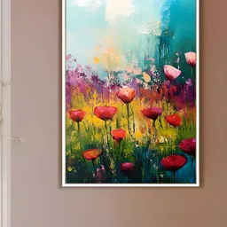 Myntra Elegant Homes Blue & Pink Floral & Botanical Printed Canvas Wall Art-picture-4