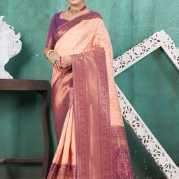 DIVASTRI Woven Design Zari Silk Blend Kanjeevaram Saree-image-49