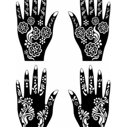 ORDERSHOCK Set Of 2 Mehndi Stencil Sticker-picture-23