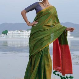 Suta Green Acrylic Cotton Saree-13