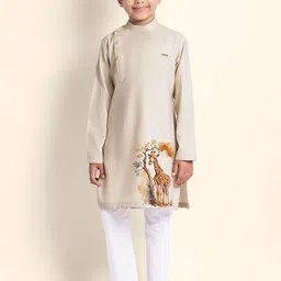 DEVOILER Boys Ethnic Motifs Printed Thread Work Kurta-8