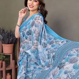 Ekasya Floral Satin Saree-image-38