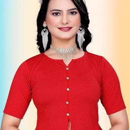 Moda Rapido V-Neck Short Sleeves Saree Blouse-picture-26