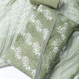 Meena Bazaar Floral Printed Thread Work Unstitched Dress Material-15