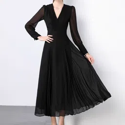 JC Collection Women Cuffed Sleeves Solid Maxi Dress-image-30