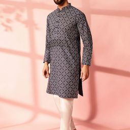 Anouk Men Floral Printed Regular Kurta with Pyjamas image 2