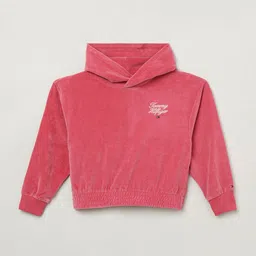 Tommy Hilfiger Girls Solid Hooded Sweatshirt-picture-21