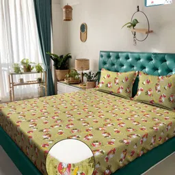 Myntra Elegant Homes Cartoon Characters 400 TC King Bedsheet with 2 Pillow Covers-image-18