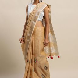 Astita Floral Zari Linen Blend Saree-image-29