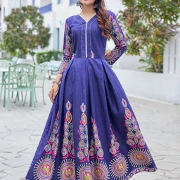 ARADHNA Women Ethnic Motifs Printed Festive Anarkali Kurta-picture-38