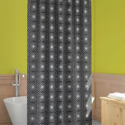 ArtzFolio Black & White Geometric Printed Waterproof Shower Curtain-9