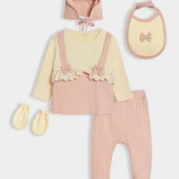 MiArcus Infant Girls 6 Pcs Pure Cotton Baby Apparel Gift Set-47