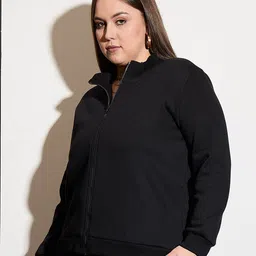SASSAFRAS Curve Women Plus Size Front-Open Sweatshirt image 4