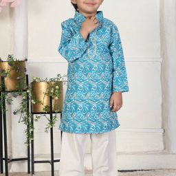 Cutiekins Boys Paisley Printed Kurta with Pyjama-picture-2