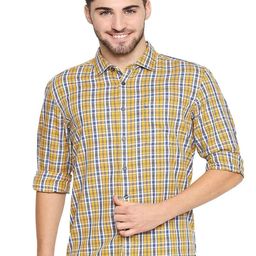 Basics Men Slim Fit Spread Collar Tartan Checked Cotton Casual Shirt-picture-21