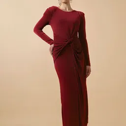SHOWOFF Women Solid Long Sleeves Maxi Dress-38