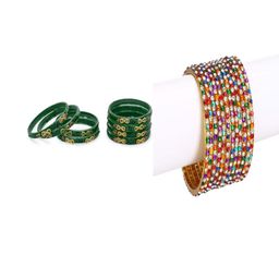 SOMIL Set Of 20 Green Alloy Artificial Stones & Beads Bangles-picture-7