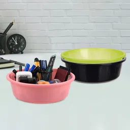 Kuber Industries Green & Pink 3 Pieces Regular Desk Organisers 6L Each-5