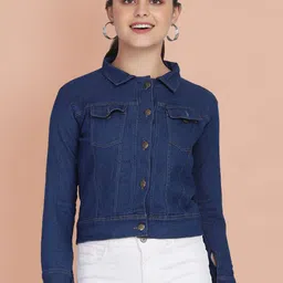 CORSICA Spread Collar Lightweight Denim Jacket-image-88
