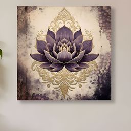 Myntra Elegant Homes Purple Lotus Canvas Wall Paintings-picture-41