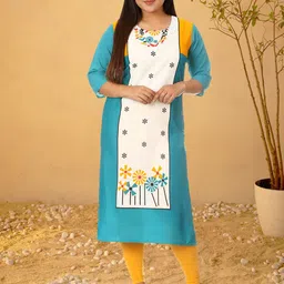 Anouk Rustic Selection Of 2 Ethnic Motifs Printed Round Neck Straight Kurtas image 3