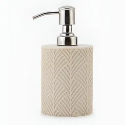 Fabindia Beige 3 Pieces Textured Ceramic Bath Accessories Set-image-52