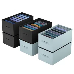 Kuber Industries Black Set of 6 Regular Drawer Organiser Organisers-17