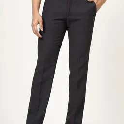 JB STUDIO Men Solid Slim Fit Mid-Rise Formal Trousers-image-3