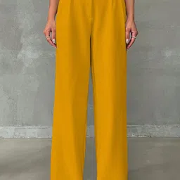 KERI PERRY Women Relaxed Straight Leg High-Rise Trousers-image-43