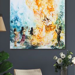 Myntra Elegant Homes Multicoloured Canvas Religious Wall Painting-image-45