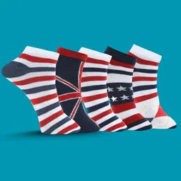 MJE Men Pack Of 5 Patterned Breathable Ankle-Length Socks-35