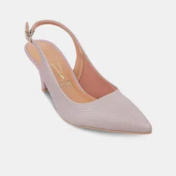 Vizzano Textured Party Slim Heeled Pumps with Laser Cuts-49