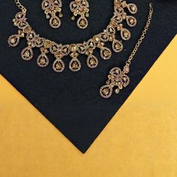 VATSALYA creation Alloy Gold- plated Gold Jewellery Set-image-6