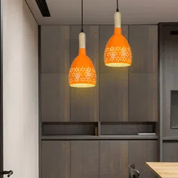 KINIS Orange Aluminium Bell Ceiling Lamp-image-34