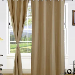 Dekor World Brown Set of 2 Long Door Curtain-45