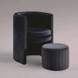 nestroots Black Contemporary Wooden Lounge Chair With OttomanFootrest-image-53