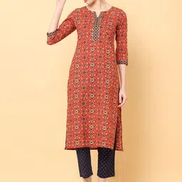 all about you Women Printed Regular Pure Cotton Kurta with Trousers & With Dupatta-29