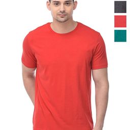 COLOR CAPITAL Unisex Pack Of 4 Solid Round Neck Cotton T-shirts-image-92