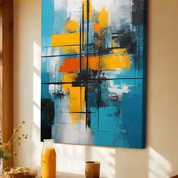 Art Street Blue & White Printed Canvas Wall Art-picture-33