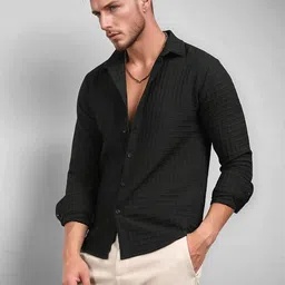 SZN Men Multi Solid Polyester Standard Casual Shirts-picture-39